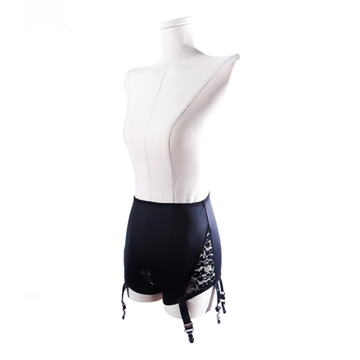 Sexy Women's Black Crotchless Garter Belt / Lace Suspender Belts Stockings Panty - EVE's SECRETS